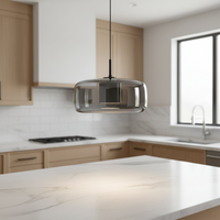 Smoked Glass Pendant Light — Hand-Blown Glass, Single or Trio
