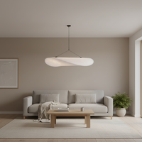 Woven Silk Fabric Pendant Light — Japandi Sculptural Shade