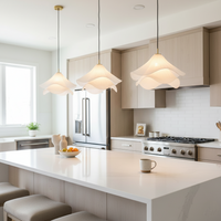 Japandi Fabric Pendant Light — Draped Linen-Look Shade