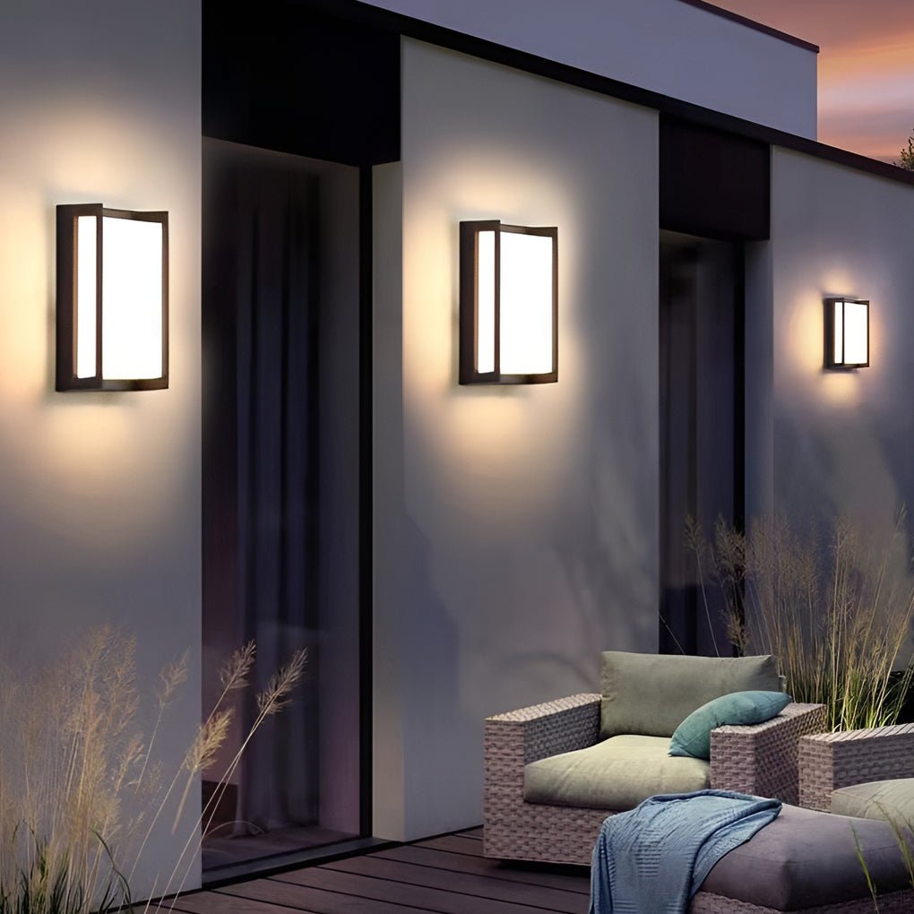 Geometra | Modern Sleek Black Outdoor Wall Sconce Light Fixture