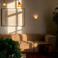 Retro Shell Glass Wall Light — Skirt-Shaped Coloured Glass