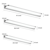 LED Bathroom Vanity Light with Wall-Mounted Panel and Polished Iron Trim