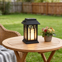 Luminara | Elegant Modern Black Solar Candlestick Lantern 1