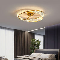 Luminara | Elegant Modern Gold Crystal Flush Mount Light Fixture 0