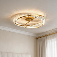 Luminara | Elegant Modern Gold Crystal Flush Mount Light Fixture 1