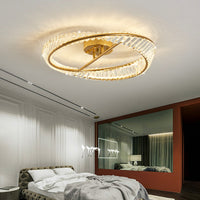 Luminara | Elegant Modern Gold Crystal Flush Mount Light Fixture 2
