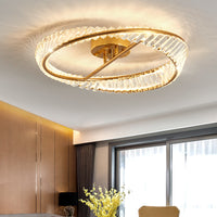 Luminara | Elegant Modern Gold Crystal Flush Mount Light Fixture 3