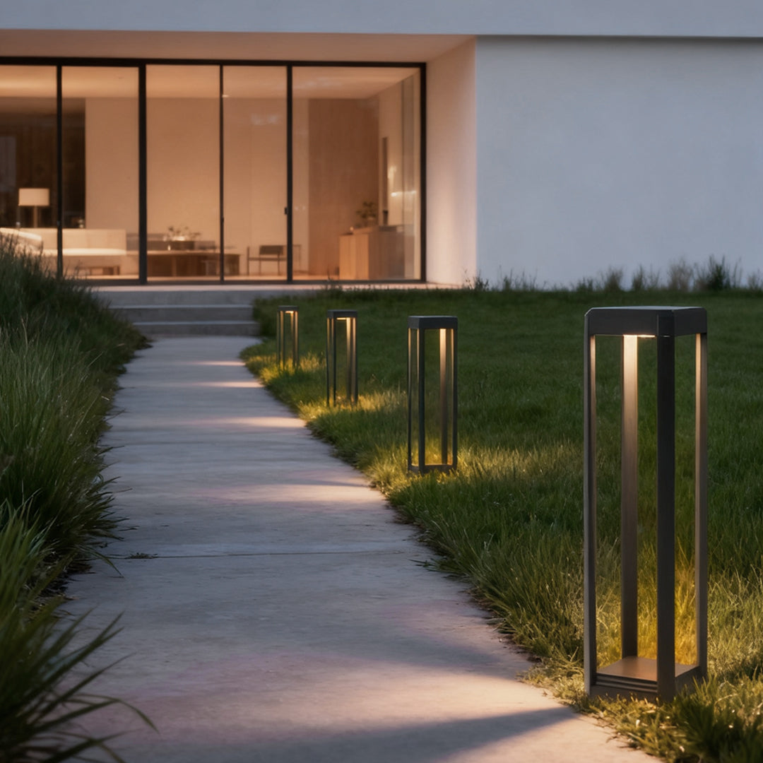 Solar Bollard Lights — Modern Pathway Post, Three Heights