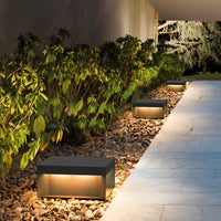 Luminara | Modern Industrial Square Solar Deck Lights with LED 8