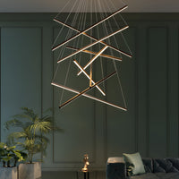Luminara | Sleek Modern LED Criss Linear Chandelier Light 10