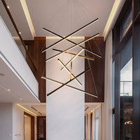Luminara | Sleek Modern LED Criss Linear Chandelier Light 11