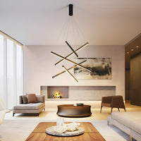 Luminara | Sleek Modern LED Criss Linear Chandelier Light 8