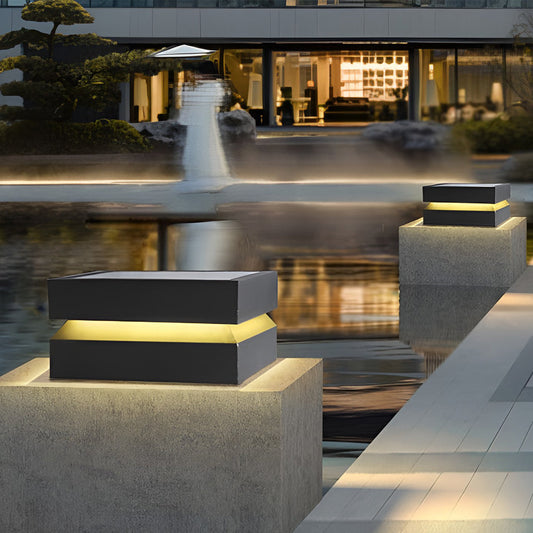 Luminara | Sleek Modern Outdoor Solar Pillar Light Fixture 0