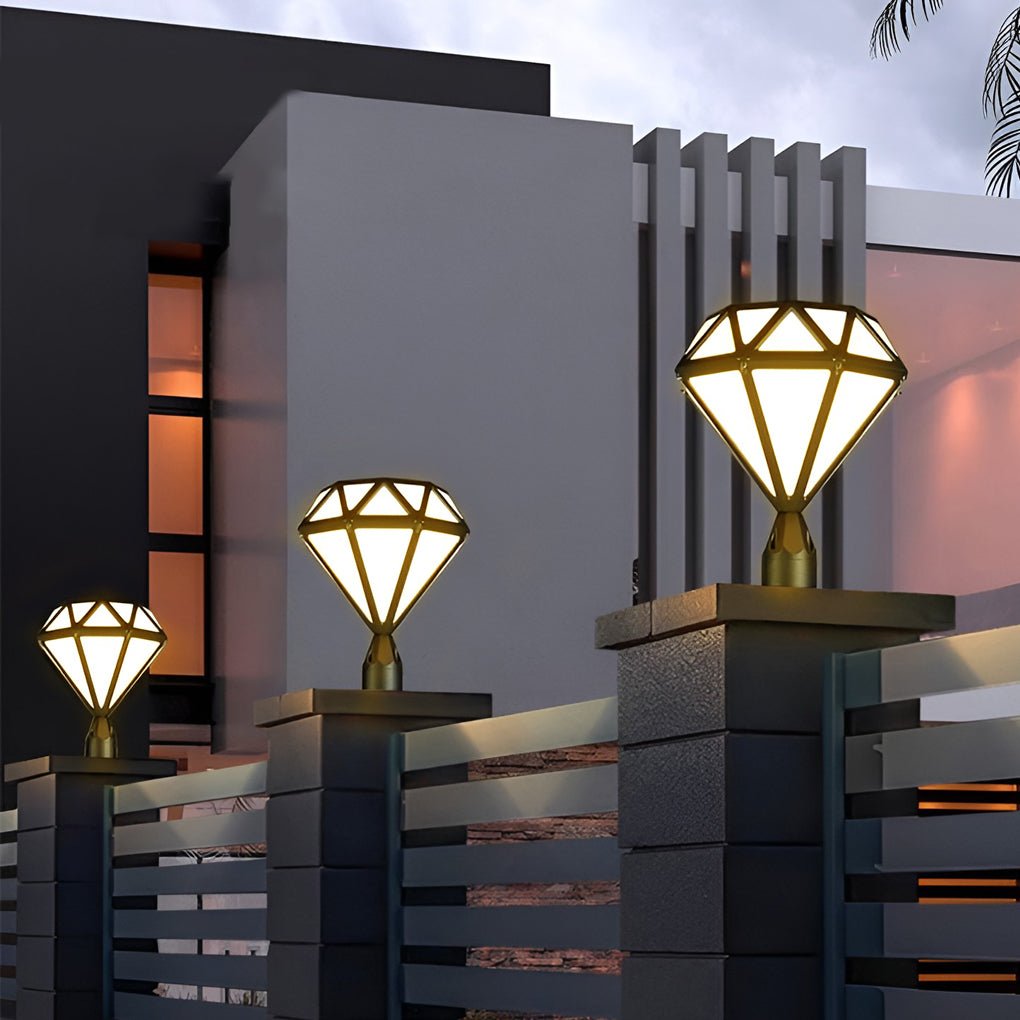 Luminara | Stylish Diamond-Cut Outdoor Pillar Garden Light Fixture