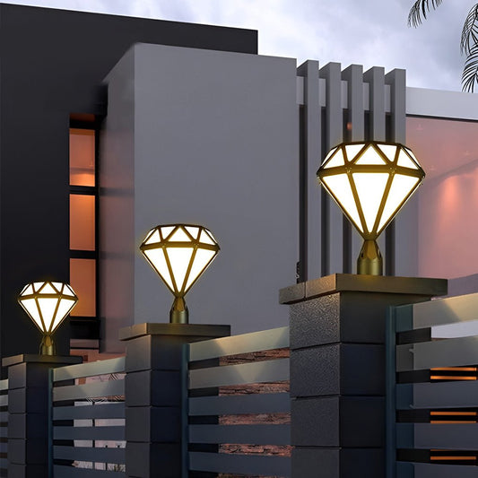 Luminara | Stylish Diamond-Cut Outdoor Pillar Garden Light Fixture 0