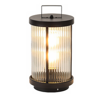 Luminara | Stylish Striped Glass Outdoor Solar Lantern Light 10