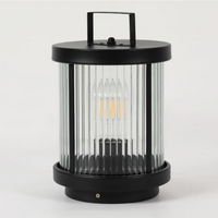 Luminara | Stylish Striped Glass Outdoor Solar Lantern Light 5