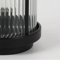 Luminara | Stylish Striped Glass Outdoor Solar Lantern Light 8
