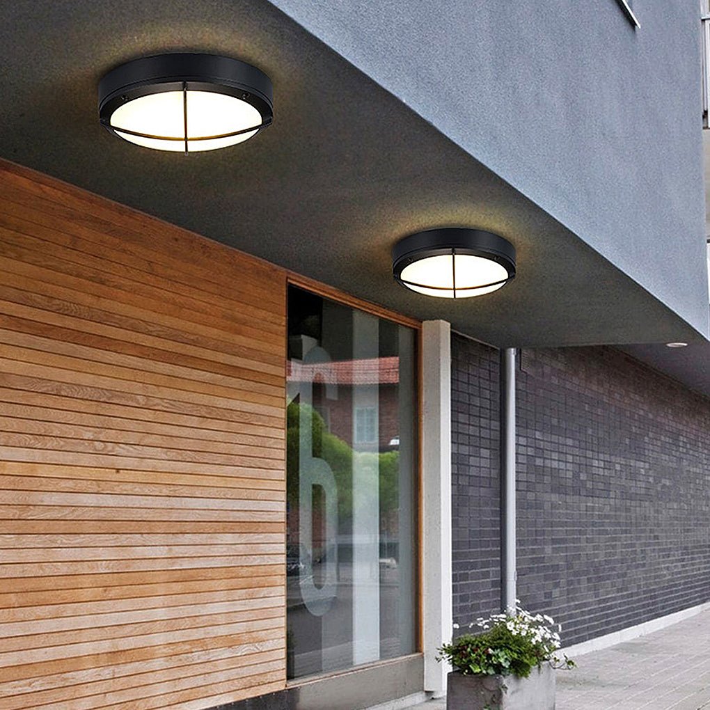 Round Outdoor Wall and Ceiling Light — Aluminium IP65 LED