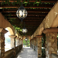 Lunara | Elegant Retro Metal Orb Outdoor Pendant Light Fixture 0