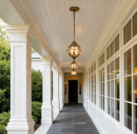 Lunara | Elegant Retro Metal Orb Outdoor Pendant Light Fixture 5