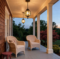 Lunara | Elegant Retro Metal Orb Outdoor Pendant Light Fixture 8