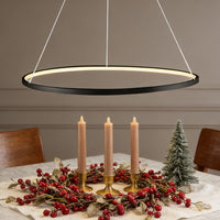 Lunaris | Sleek Modern Black LED Ring Chandelier Light Fixture 5