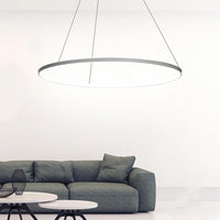 Lunaris | Sleek Modern Black LED Ring Chandelier Light Fixture 8