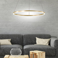 Lunaris | Sleek Modern Black LED Ring Chandelier Light Fixture 9