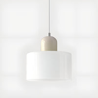 Mid-Century Glass Pendant Light — Coloured Tiered Shade, Plug-In or Hardwired