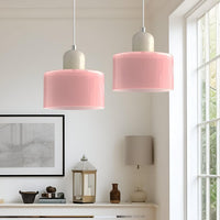 Mid-Century Glass Pendant Light — Coloured Tiered Shade, Plug-In or Hardwired