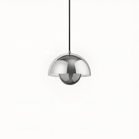 Mid-Century Dome Pendant Light — Glare-Free Metal Shade, 15 Colours