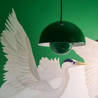 Mid-Century Dome Pendant Light — Glare-Free Metal Shade, 15 Colours