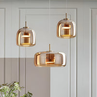 Smoked Glass Pendant Light — Hand-Blown Glass, Single or Trio