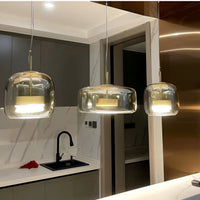 Smoked Glass Pendant Light — Hand-Blown Glass, Single or Trio