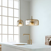 Smoked Glass Pendant Light — Hand-Blown Glass, Single or Trio