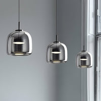 Smoked Glass Pendant Light — Hand-Blown Glass, Single or Trio