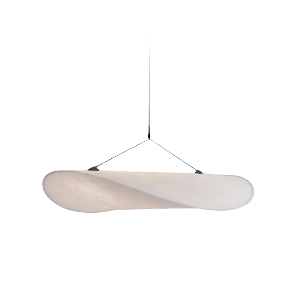 Woven Silk Fabric Pendant Light — Japandi Sculptural Shade