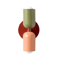 Colourful Up and Down Wall Light — Double Head Iron Sconce