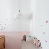 Japandi Fabric Pendant Light — Draped Linen-Look Shade