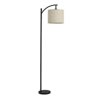Fabric Shade Floor Lamp Minimalist Arc Metal Living Room Arched Lamp