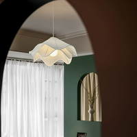Japandi Fabric Pendant Light — Draped Linen-Look Shade