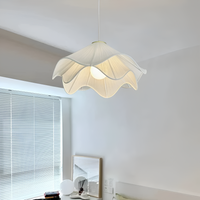 Japandi Fabric Pendant Light — Draped Linen-Look Shade