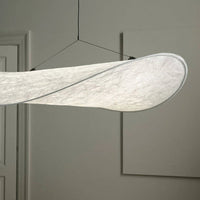 Woven Silk Fabric Pendant Light — Japandi Sculptural Shade