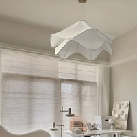 Japandi Fabric Pendant Light — Draped Linen-Look Shade