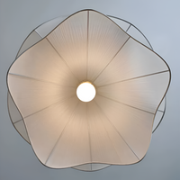 Japandi Fabric Pendant Light — Draped Linen-Look Shade