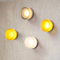 Dimpled Glass Wall Light — Dusk-to-Dawn LED Night Sconce