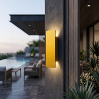 Gold LED Outdoor Wall Light — Slim Aluminium Bar, IP65