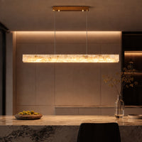 Marble Linear LED Pendant — Stainless Steel Bar for Kitchen Islands