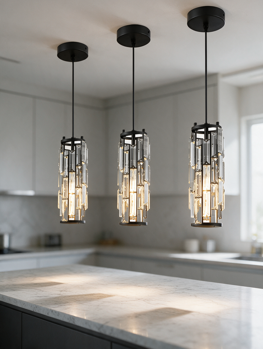 CrystalAura | Crystal Glass Mini Pendant Light — 1 or 3 Light